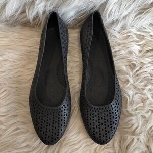NWOT Okabashi Samantha Flats Waterproof Black Rubber Water Shoes